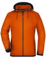 Dames Hoodie Fleece Vest James&Nicholson JN570 Oranje-Carbon